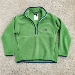 Patagonia Sweater Boys Extra Large Green Fleece Quarter Zip Synchilla Youth